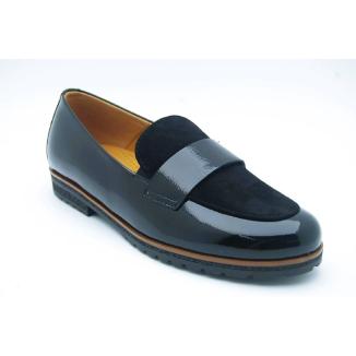 GABOR svart loafer lack/mocka