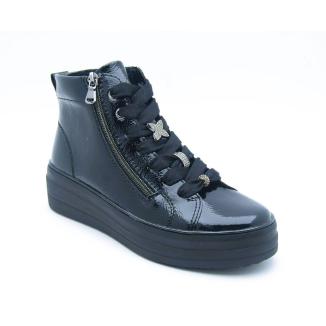 REMONTE svart lack sneaker high