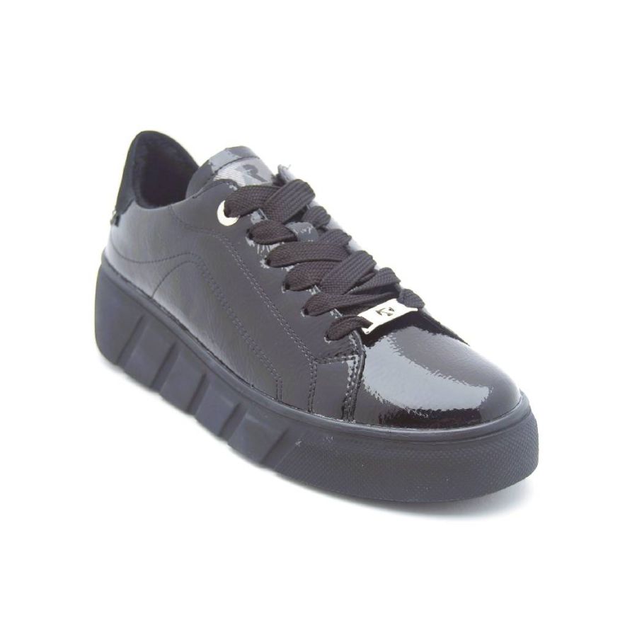 RIEKER SPORT svart lack sneaker