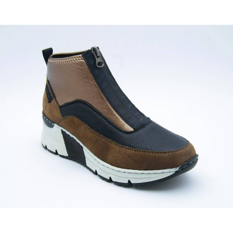 RIEKER brun /svart sneaker high
