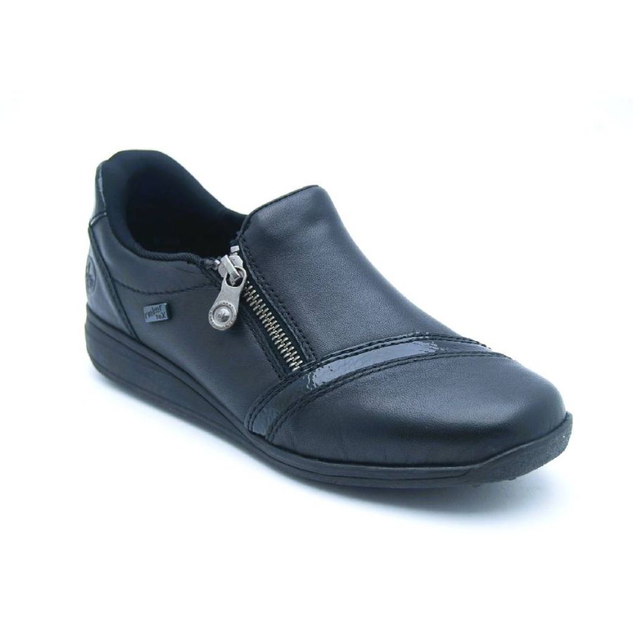 RIEKER svart BRED LÄST TEX