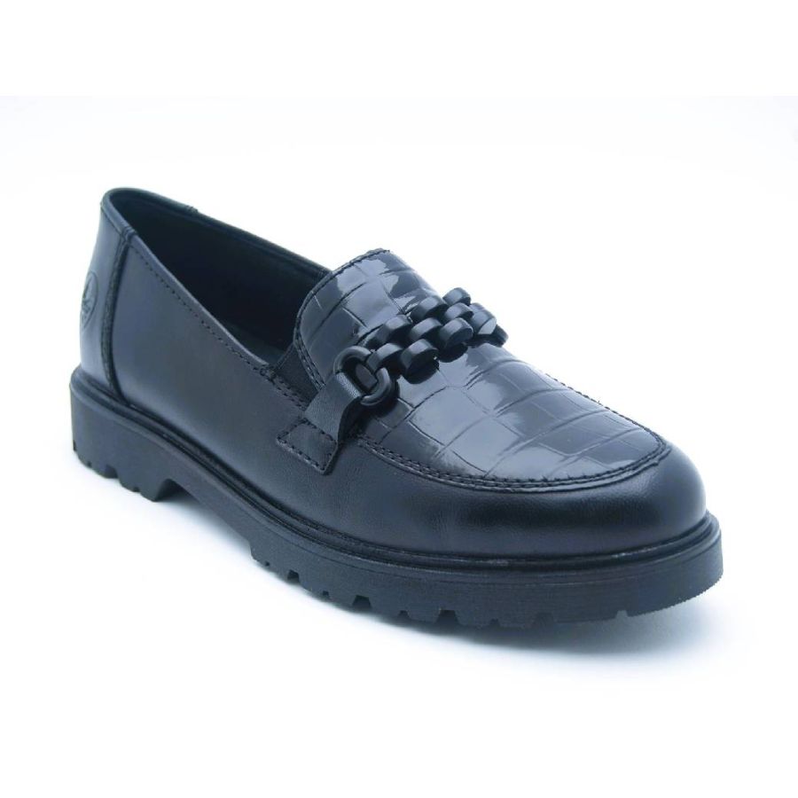 RIEKER svart loafer kedja