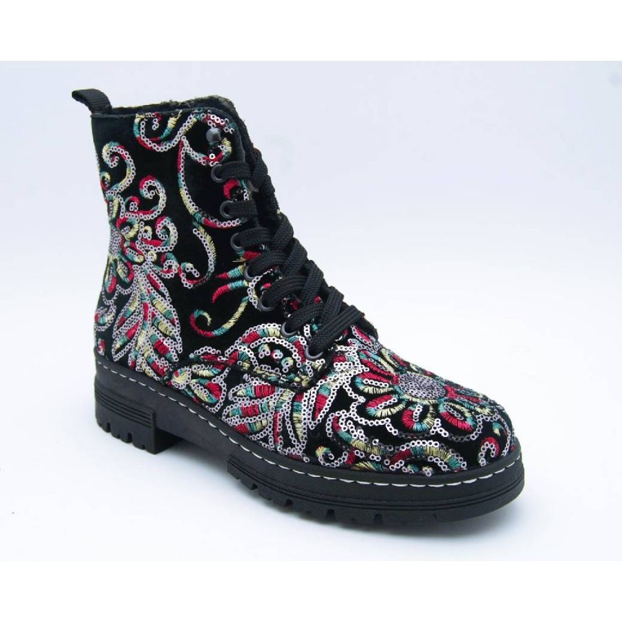 RIEKER svart/multi känga