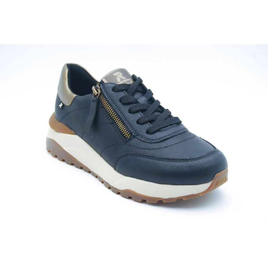 RIEKER svart sneaker dragkedja