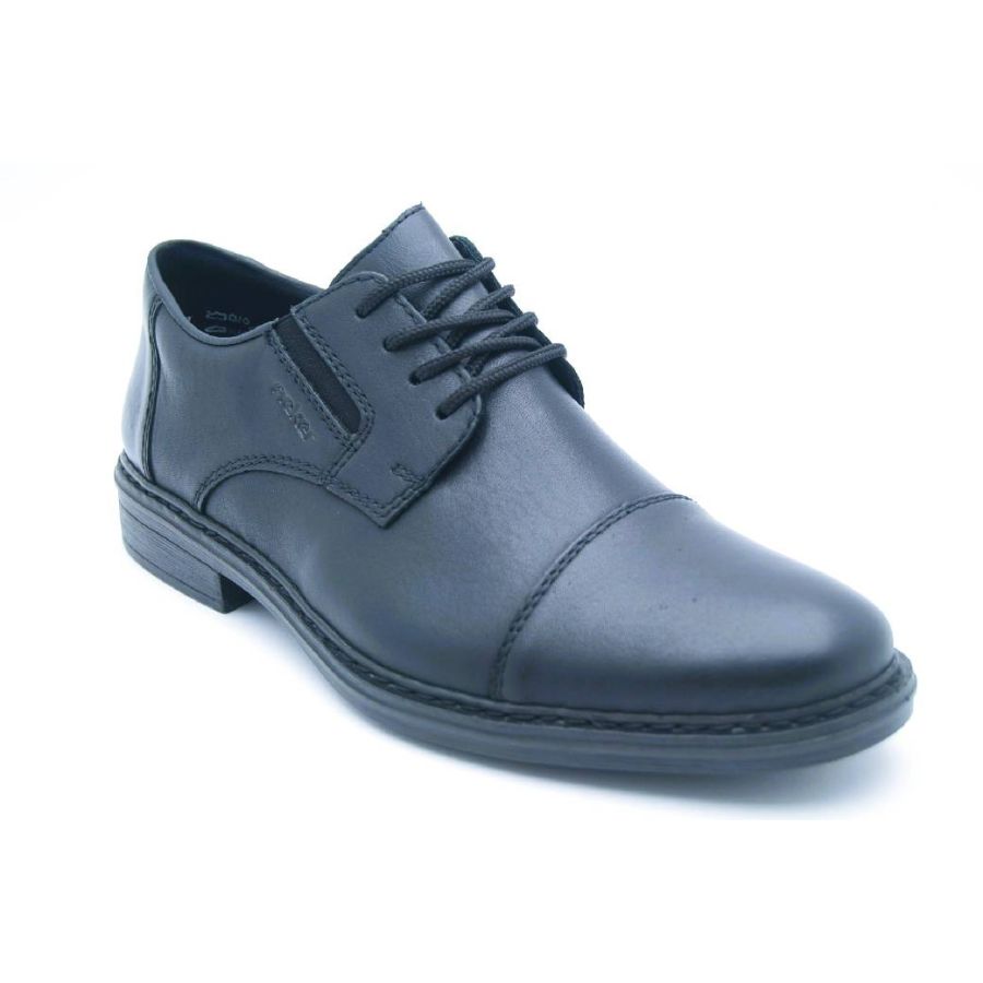 RIEKER svart snörsko BRED LÄST