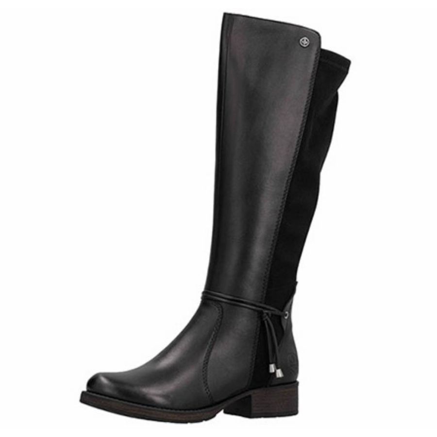 RIEKER svart stövel resår