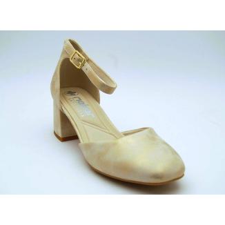 RIEKER beige/gold pumps
