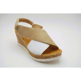 RIEKER beige/vit sandalett vit