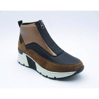 RIEKER brun /svart sneaker high