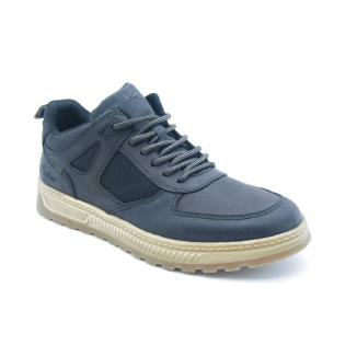 RIEKER svart BRED LÄST snörsko