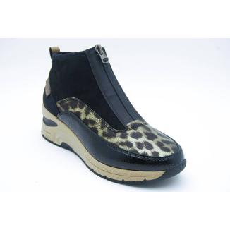 RIEKER svart/leo sneaker high