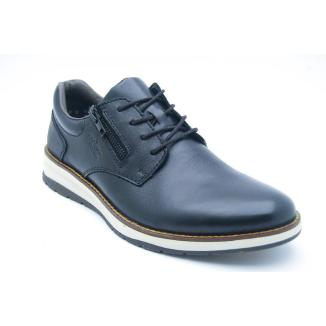 RIEKER svart snörsko slät