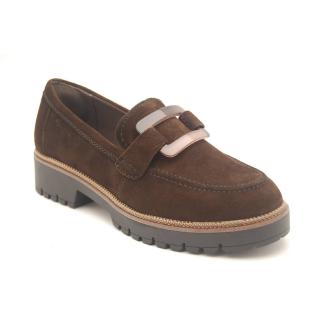 TAMARIS brun loafer grov mocka
