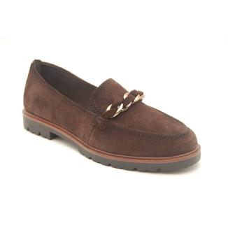 TAMARIS brun loafer kedja mocka