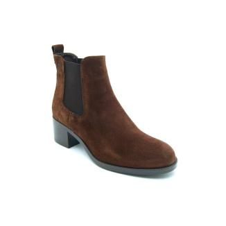 TAMARIS brun resårboots mocka