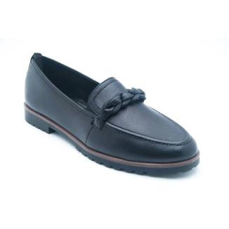 TAMARIS svart loafer kedja skinn