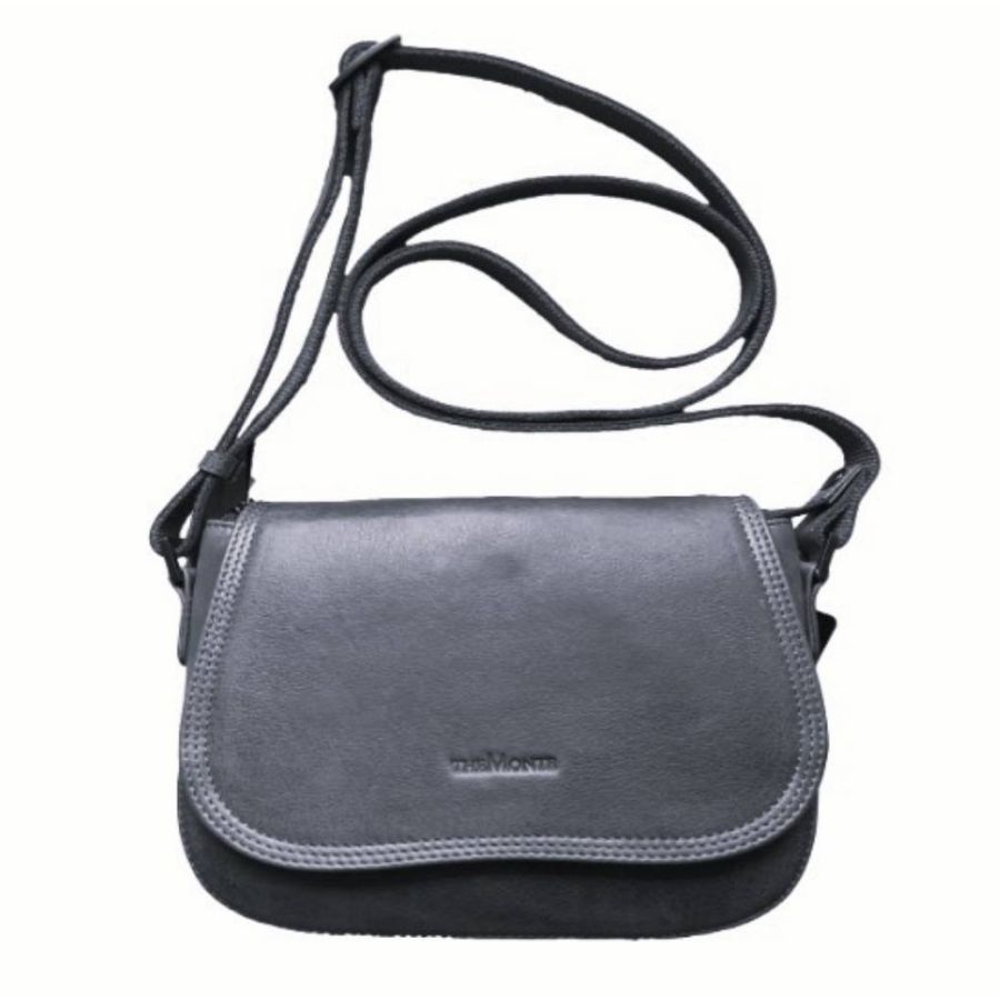 THE MONTE svart flapbag SMALL